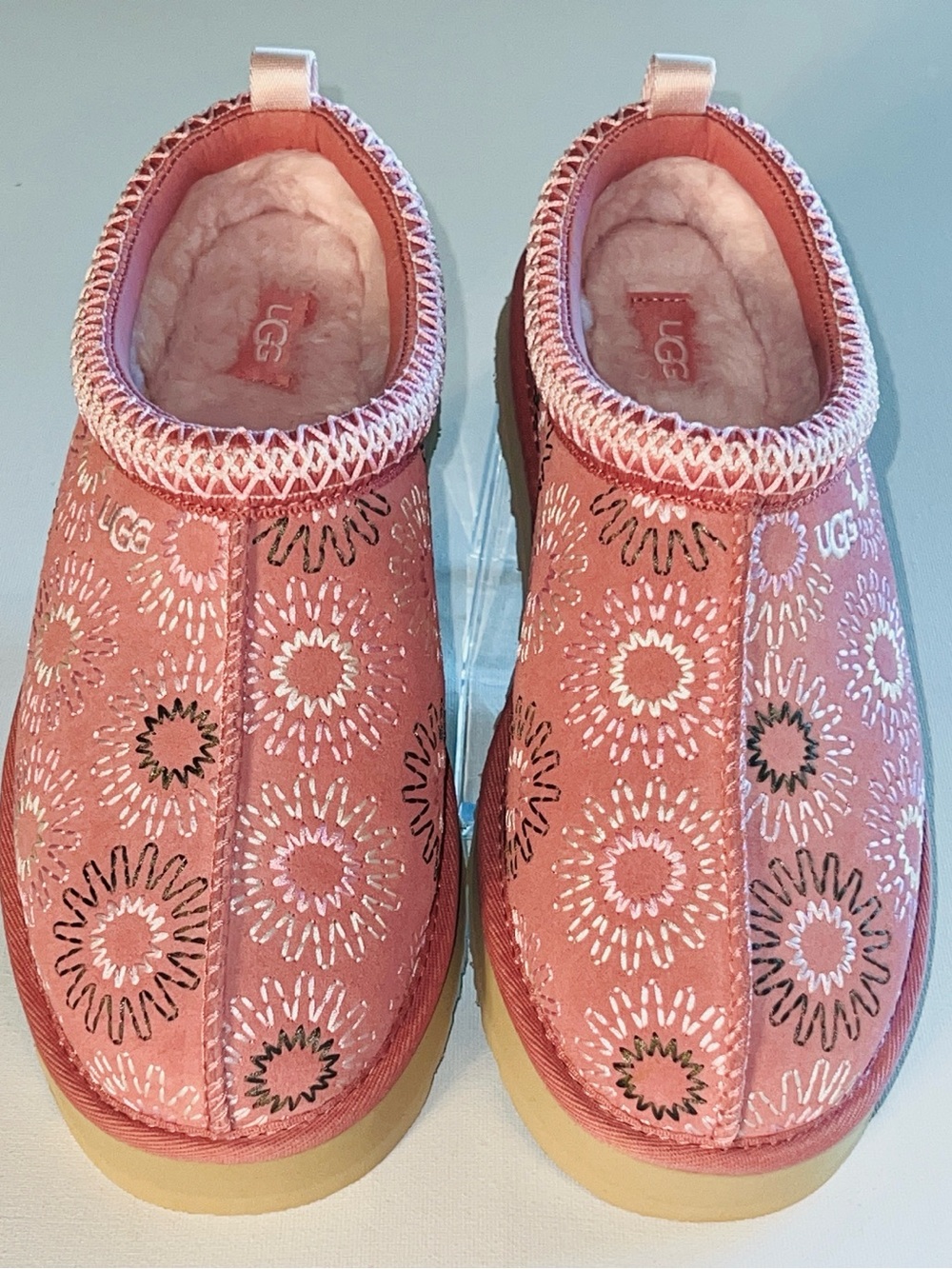 🆕 UGG Tazz Sun Stitch Logo Platform Clog Slippers Horizon Pink Women’s US 7.5/8 - Picture 3 of 16